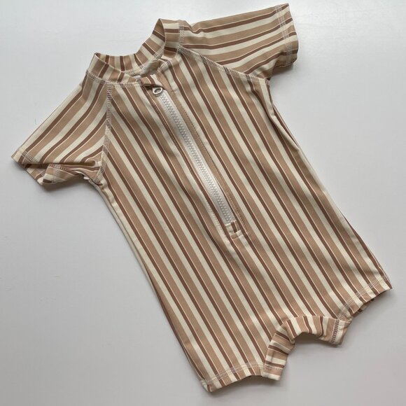 Quincy Mae One Piece Rashguard Swimsuit - Picture 1 of 4